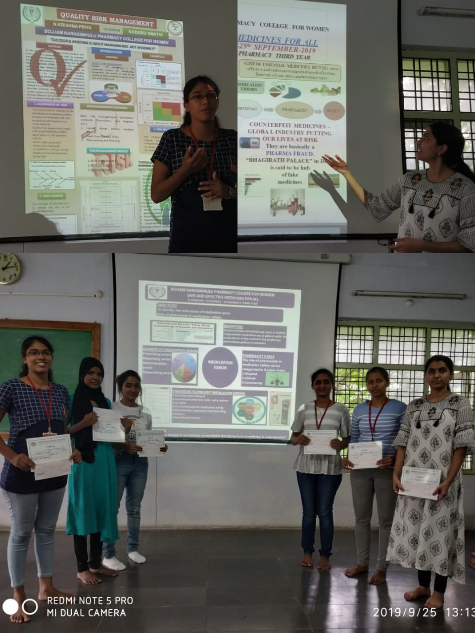 e-Poster Presentation by Students held on 25.09.2019 on occasion of World Pharmacists Day.